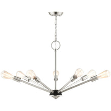 Load image into Gallery viewer, 20'' Seven Light Dimmable Chandelier With Shades - Nickel
