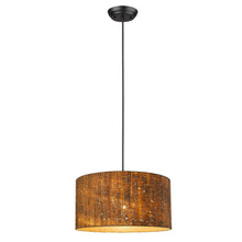 Load image into Gallery viewer, Cork Shade Modern One Light Hanging Pendent Lamp - Matte Black / Gold
