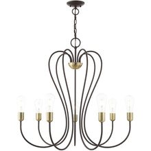 Load image into Gallery viewer, 29" Seven Light Dimmable Chandelier With Shades - Bronze
