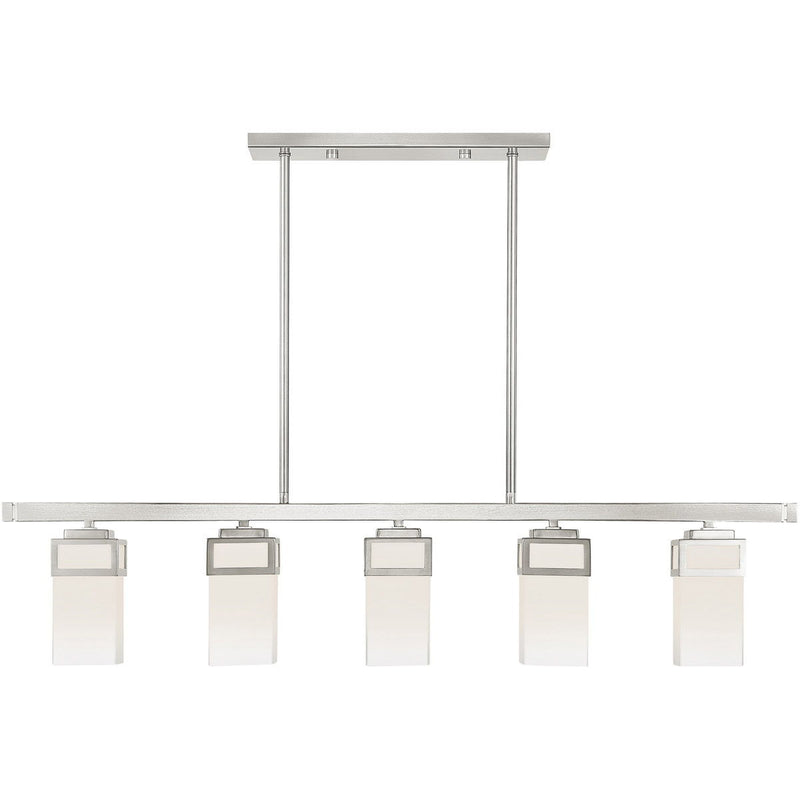 10" Five Light Dimmable Chandelier With Shades - Nickel