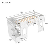 Load image into Gallery viewer, Loft Bed With Storage Staircase And Windows

