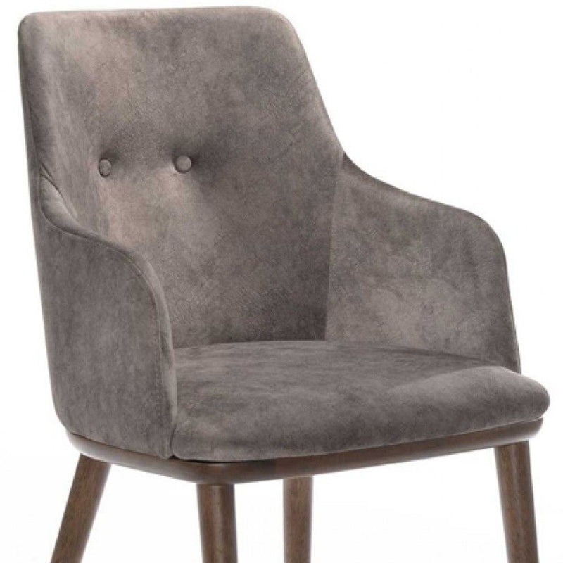 Modern Dining Chairs (Set of 2) - Gray / Walnut