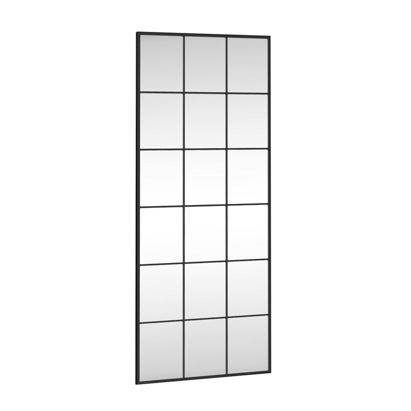 69" Metal Windowpane Framed Full Length Mirror - Black