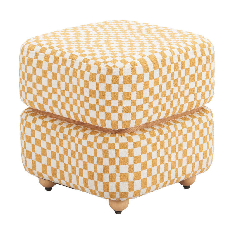 Fabric Ottoman - Yellow