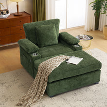 Load image into Gallery viewer, Modern Oversized Chair With Ottoman, Cupholders And USB Charging Ports

