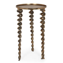 Load image into Gallery viewer, Bohemian Industrial Drill Table L - Antique Brass
