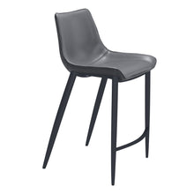 Load image into Gallery viewer, Faux Leather And Steel Counter Height Bar Chairs (Set of 2) - Dark Gray And Black
