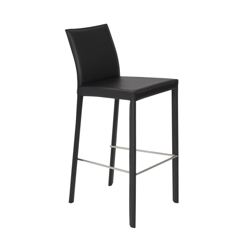 21.1" x 17.3" x 41" Steel Low Back Bar Height Bar Chairs (Set of 2) - Black