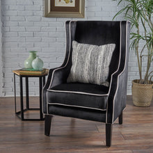 Load image into Gallery viewer, Elegant Velvet Club Chair With Tonal Piping
