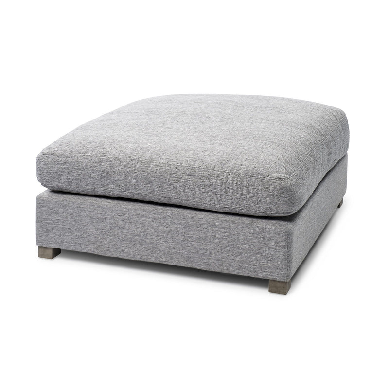 Fabric Pouf Ottoman (730853) - Gray / Brown