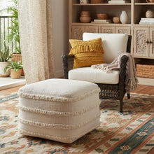 Load image into Gallery viewer, Cotton Square Ottoman - Cream
