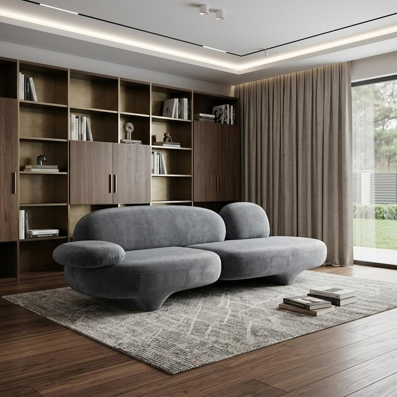 Velvet Sofa - Gray