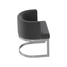 Load image into Gallery viewer, Upholstered Fabric Wing Back Dining Side Chair - Gray / Silver
