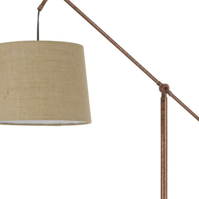 Adjustable Traditional Shaped Floor Lamp With Rust Drum Shade - Rust