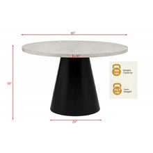 Load image into Gallery viewer, Dining Set With Round Table And 4 Upholstered Chairs - Black / Gray
