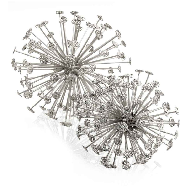 Decorative Orb Tabletop Sculptures (Set of 2) - Silver