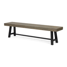 Load image into Gallery viewer, Outdoor Patio Bench - Gray / Rustic Metal
