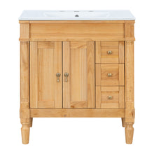 Load image into Gallery viewer, Modern Bathroom Vanity With Ceramic Sink, Soft Close Doors, Adjustable Shelves
