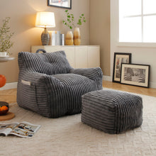 Load image into Gallery viewer, Giant Bean Bag Chair With Armrests And Footstool
