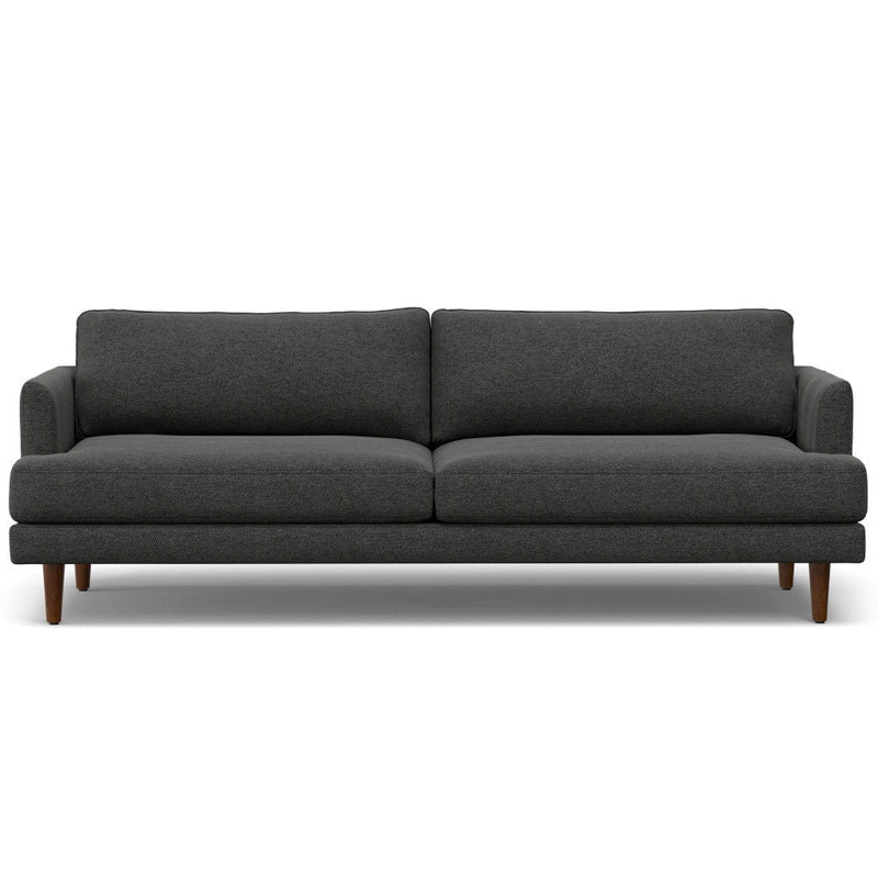 90" Fabric Sofa With Brown Legs - Gray