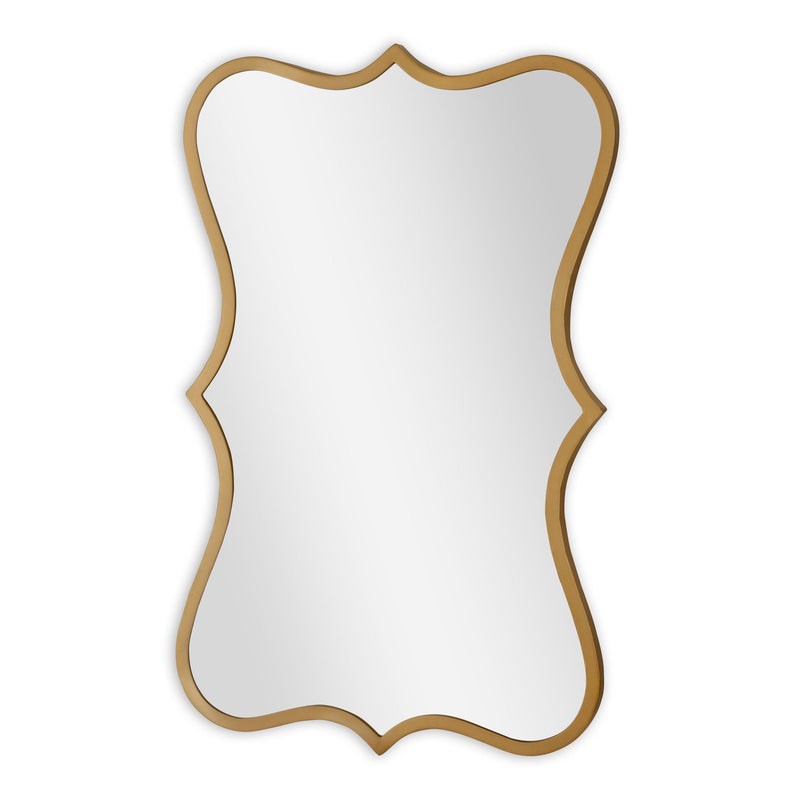 32" Antiqued Metal Scalloped Accent Mirror - Bronze