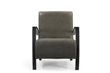 Load image into Gallery viewer, Top Grain Leather Arm Chair - Dark Gray And Black
