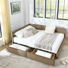 Load image into Gallery viewer, Mid-Century Storage Upholstered Tufted Bed Frame With Backrest And Armrests
