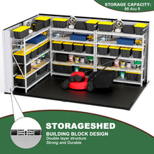 Load image into Gallery viewer, 10 Ft. W X 7 Ft. D Plastic Storage Shed With Floor - Black / Gray

