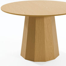 Load image into Gallery viewer, Wooden Dining Table With Pedestal Base &amp; Round Top - Black
