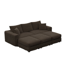 Load image into Gallery viewer, Deep Seat Convertible Sofa With Soft Pillows And Ottomans
