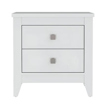 Load image into Gallery viewer, 26.6" x 15.7" x 24.3" Two Drawer Faux Wood Nightstand - White
