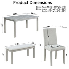 Load image into Gallery viewer, Dining Table Set With Crystal Decoration And Upholstered Chairs
