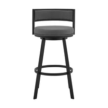 Load image into Gallery viewer, 34" Faux Leather Swivel Low Back Counter Height Bar Chair - Gray
