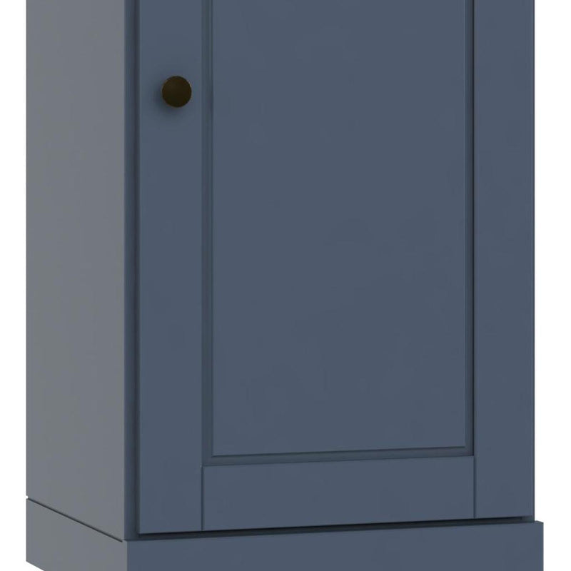 Solid Wood Adjustable Three Tier Library Bookcase With One Door (751371) - French Blue