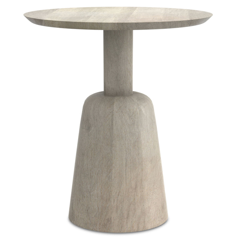 20" Round Solid Wood End Table - White
