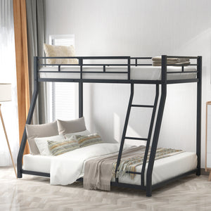 Metal Floor Bunk Bed, Twin over Full,Black(OLD SKU:MF193244AAB)