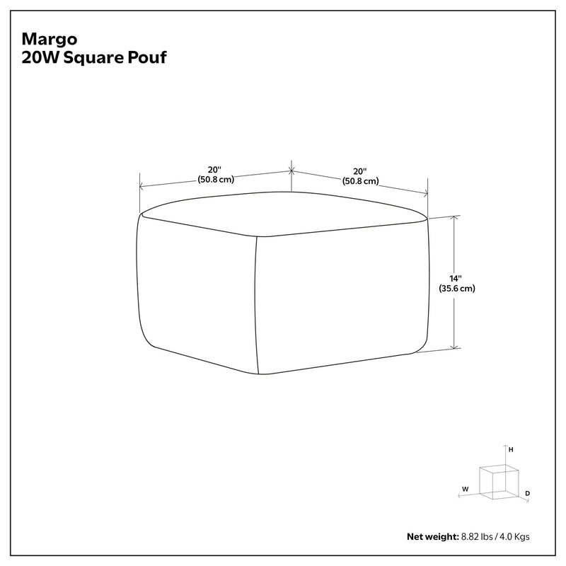 Margo - Square Pouf - Multicolor
