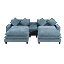 Load image into Gallery viewer, Modern Sectional Sofa With Removable Ottomans, USB Ports
