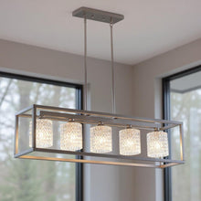 Load image into Gallery viewer, Kitchen Island Five Light Metal Dimmable Chandelier With Shades - Clear
