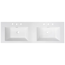 Load image into Gallery viewer, Vanity Top With Undermount Rectangular Double Sinks, Faucet Holes - White
