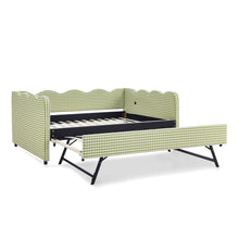Load image into Gallery viewer, Gingham Daybed With USB Charging Port, Wave-Shaped Design
