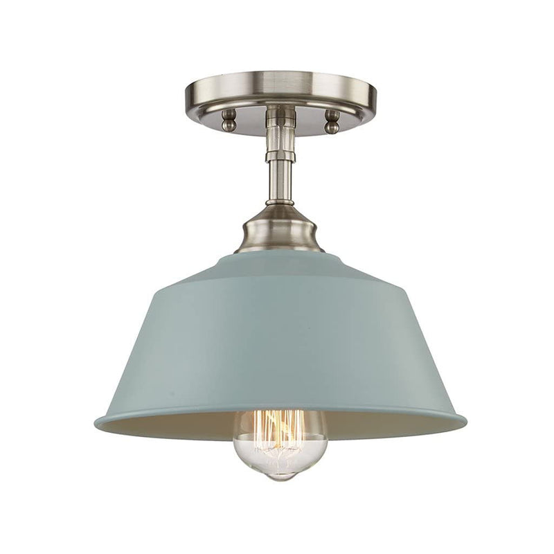 Kitchen Island Metal Dimmable Flush Chandelier With Light Shades - Blue