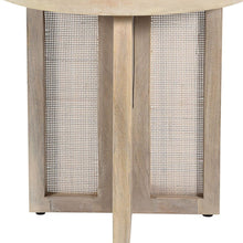 Load image into Gallery viewer, Solid Wood And Rattan Round End Table - Natural
