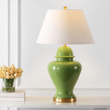 Load image into Gallery viewer, Urn Table Lamp With Empire Shade - Green
