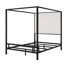 Load image into Gallery viewer, Modern Canopy Bed With Tall Upholstered Headboard
