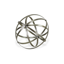 Load image into Gallery viewer, Hand Painted Decorative Orb Tabletop Sculpture - Silver

