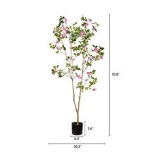 Load image into Gallery viewer, Artificial Bougainvillea Tree With Pot, Realistic Faux Flowering Plant Leaves And Blooms, Decor For Home Office - Green Leaves / Pink
