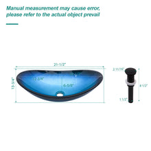 Load image into Gallery viewer, Tempered Glass Vessel Sink With Boat Shape Pop-Up Drain
