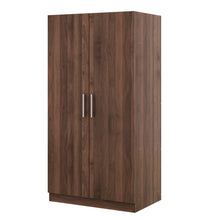 Load image into Gallery viewer, 2 Door Wooden Wardrobe Armoire With 3 Storage Shelves - Brown
