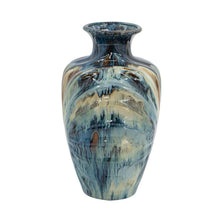 Load image into Gallery viewer, Abstract Round Table Vase - Ivory / Blue / Brown
